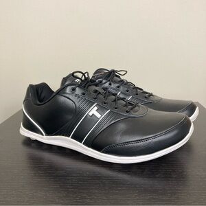 TRUE Linkswear True Motion Leather Spikeless Golf Shoes in Black - Mens Size 9